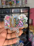 Nurse Mixed Print Badge Reel