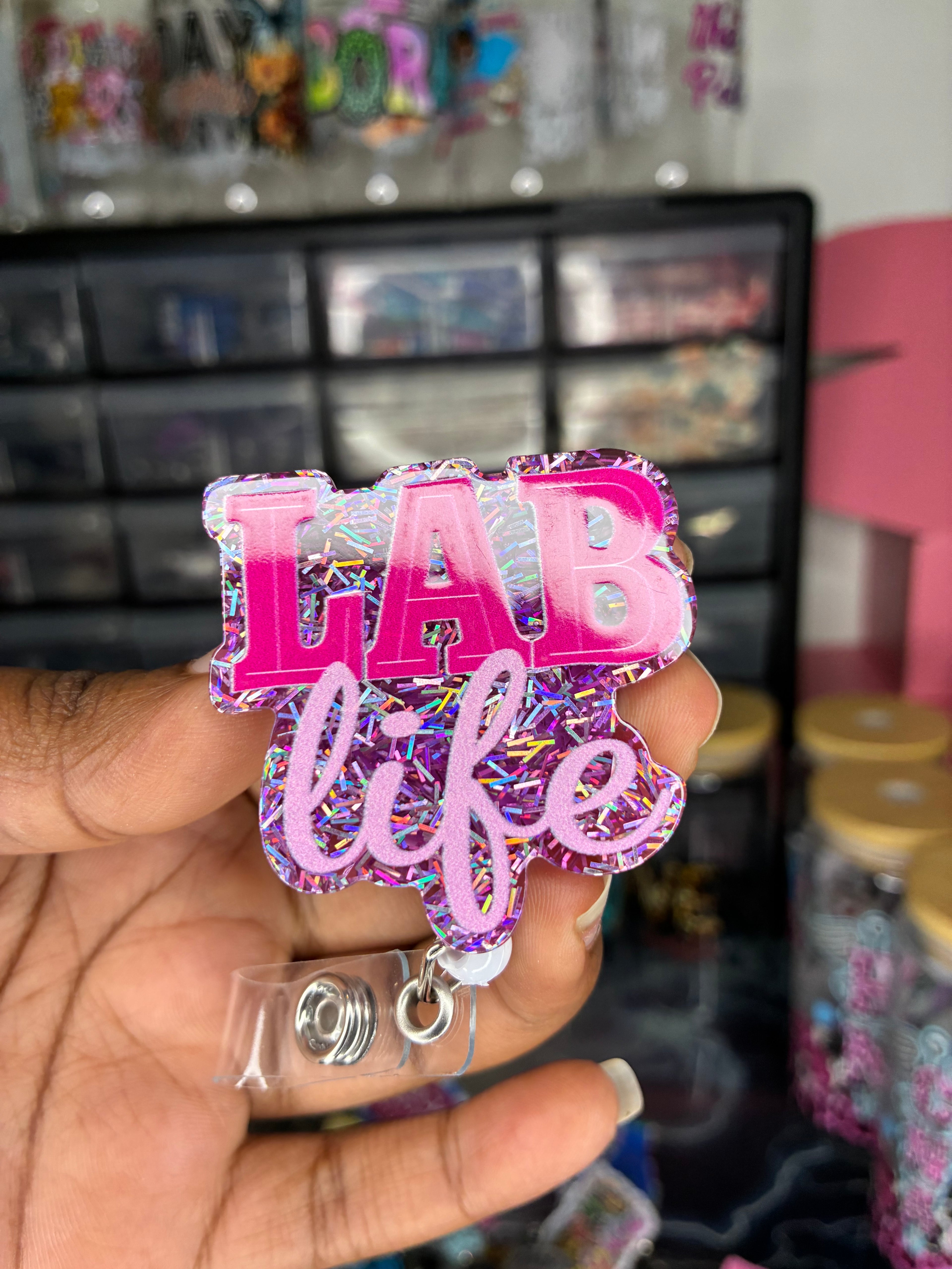 Pink Lab Life Badge Reel