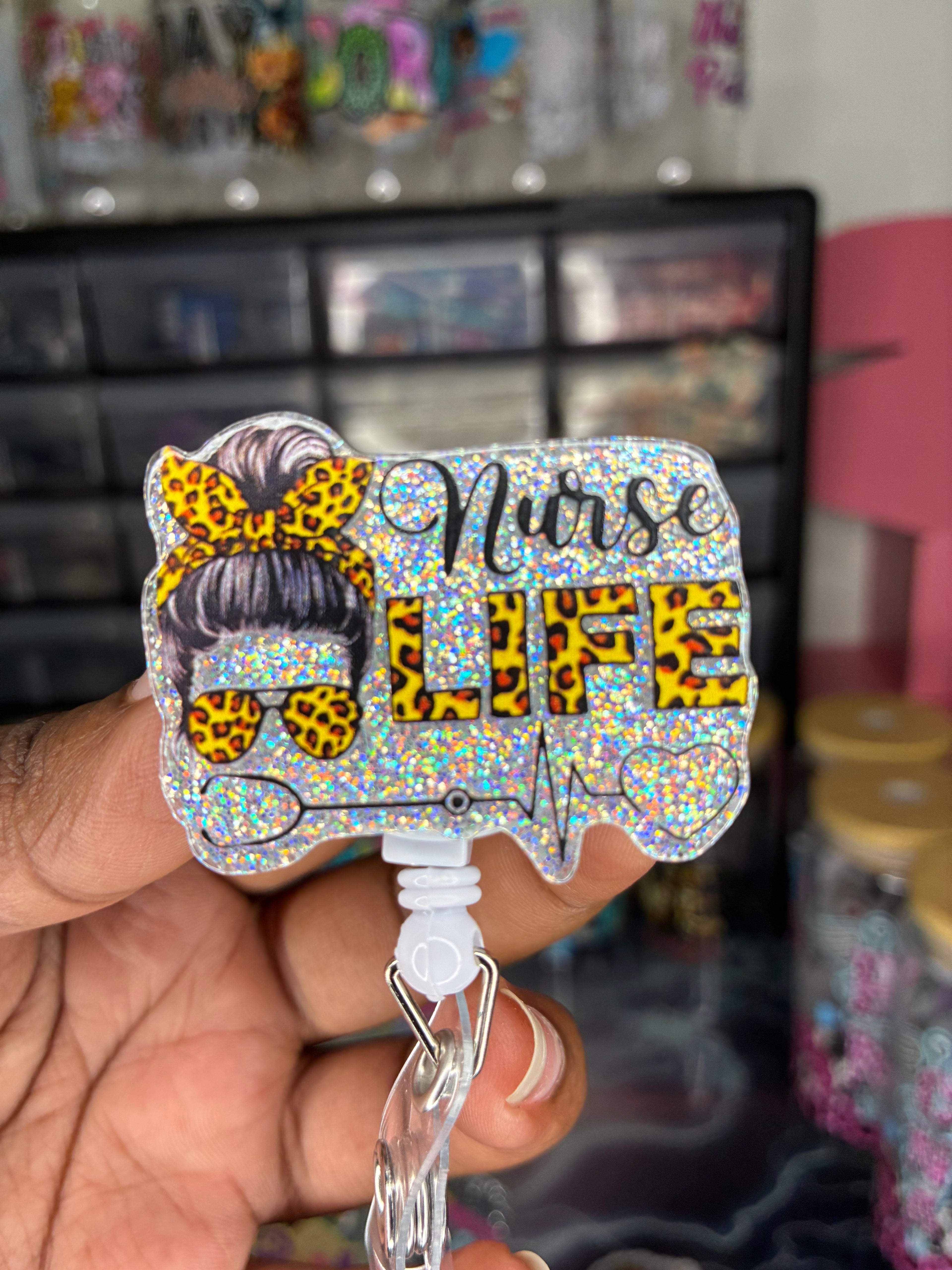 Leopard Nurse Life Badge Reel