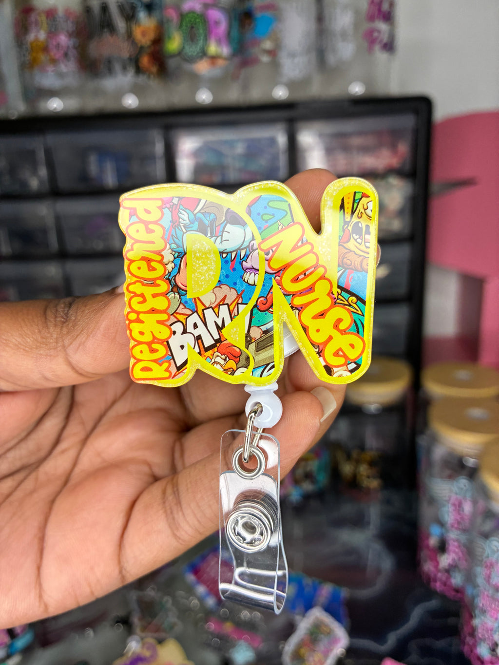 Registered Nurse Comic Badge Reel