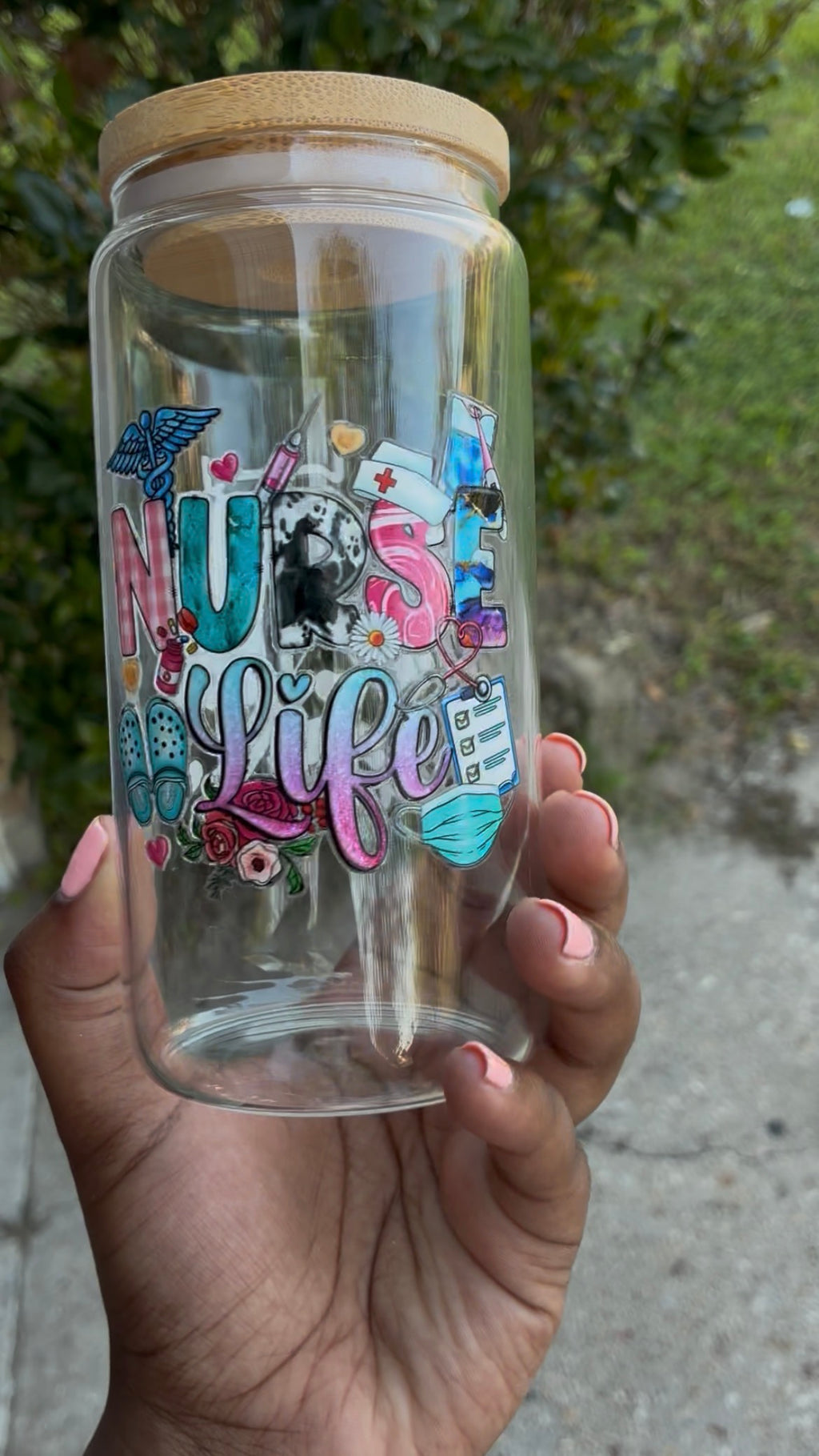 Working the Pole Nurse Glass Cup