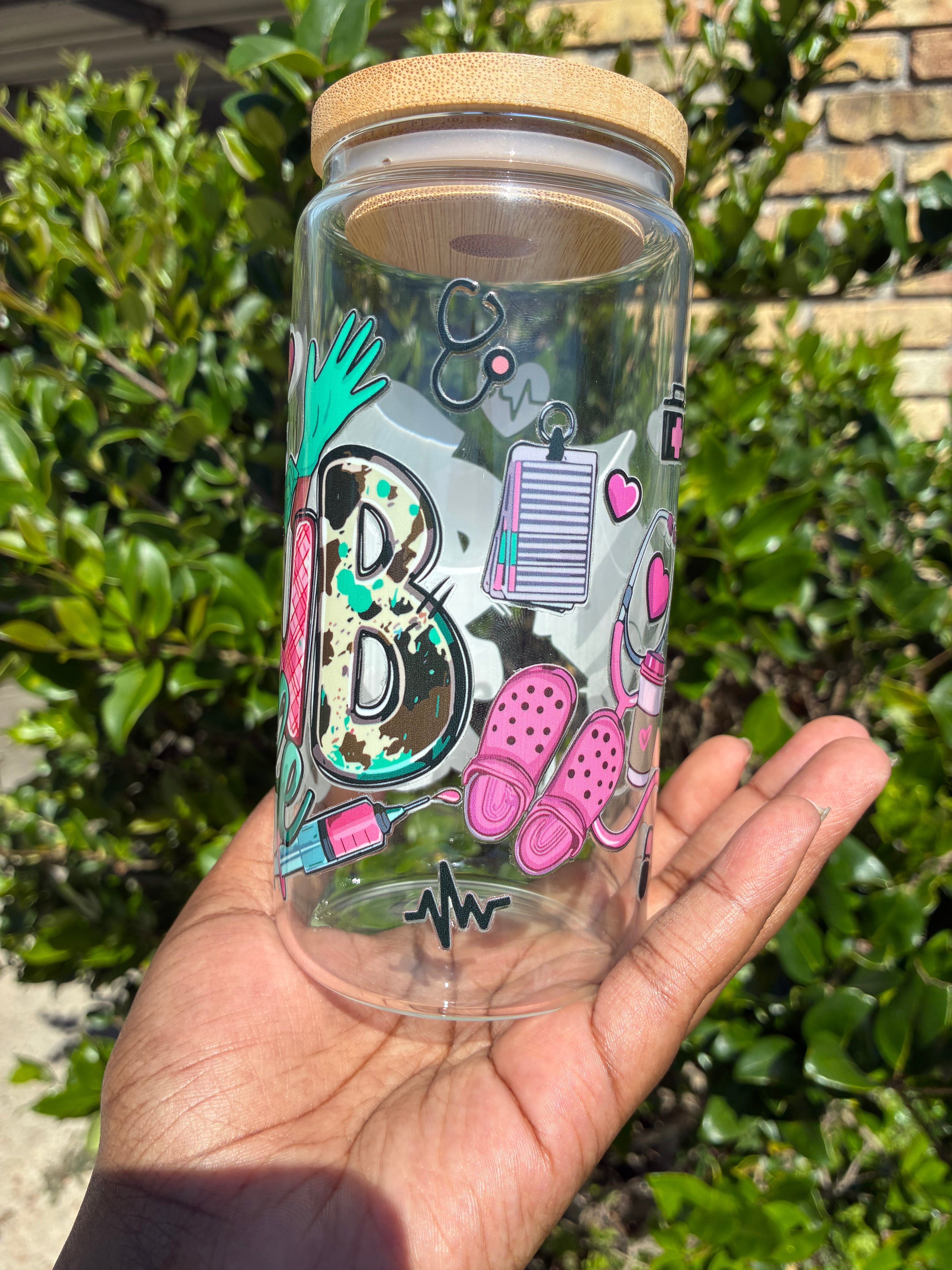 Scrub Life Glass Cup
