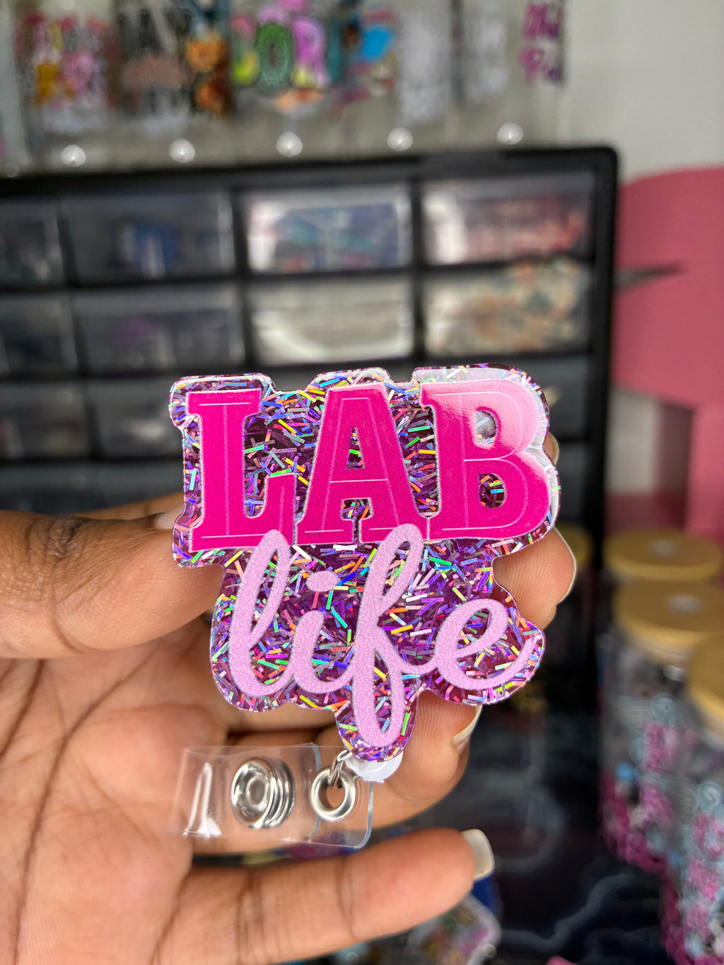 Pink Lab Life Badge Reel