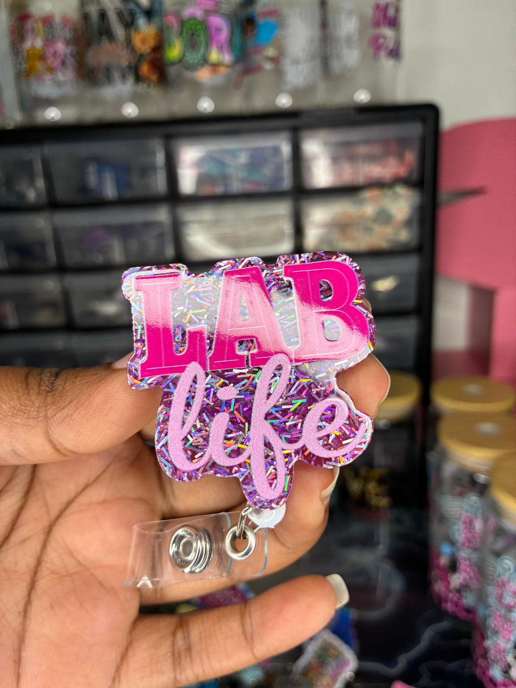 Pink Lab Life Badge Reel