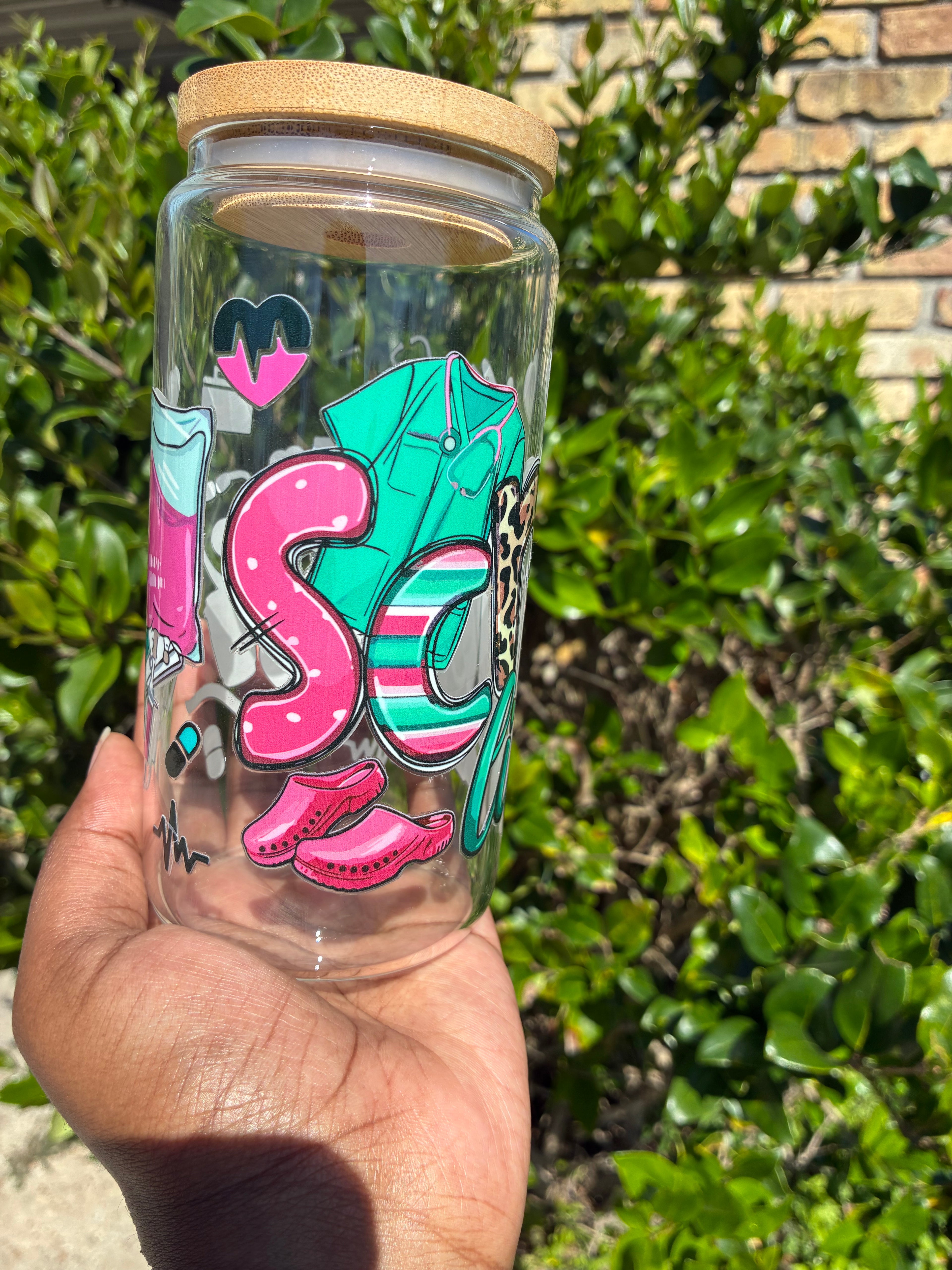 Scrub Life Glass Cup