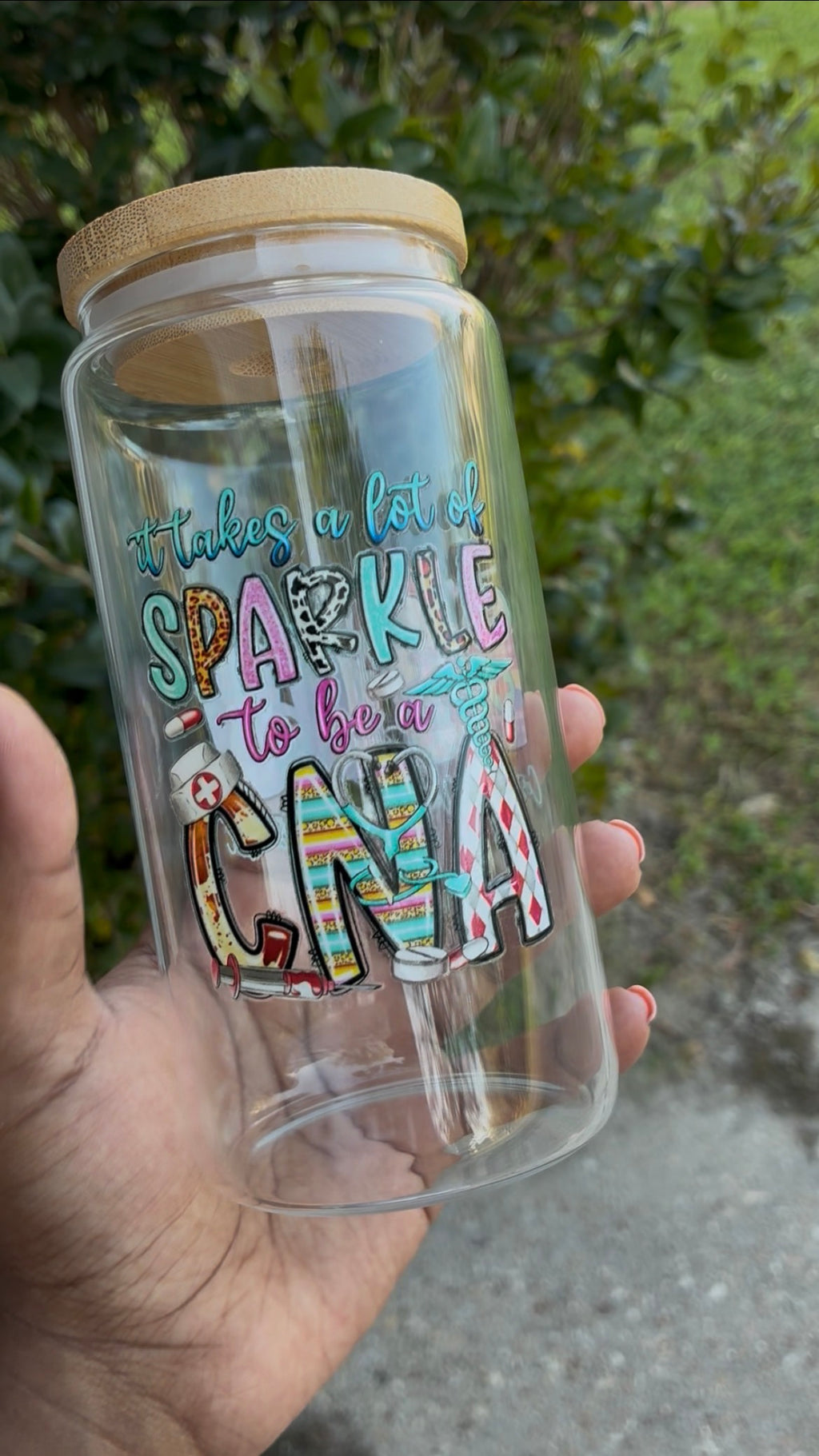 Sparkle CNA Glass Cup