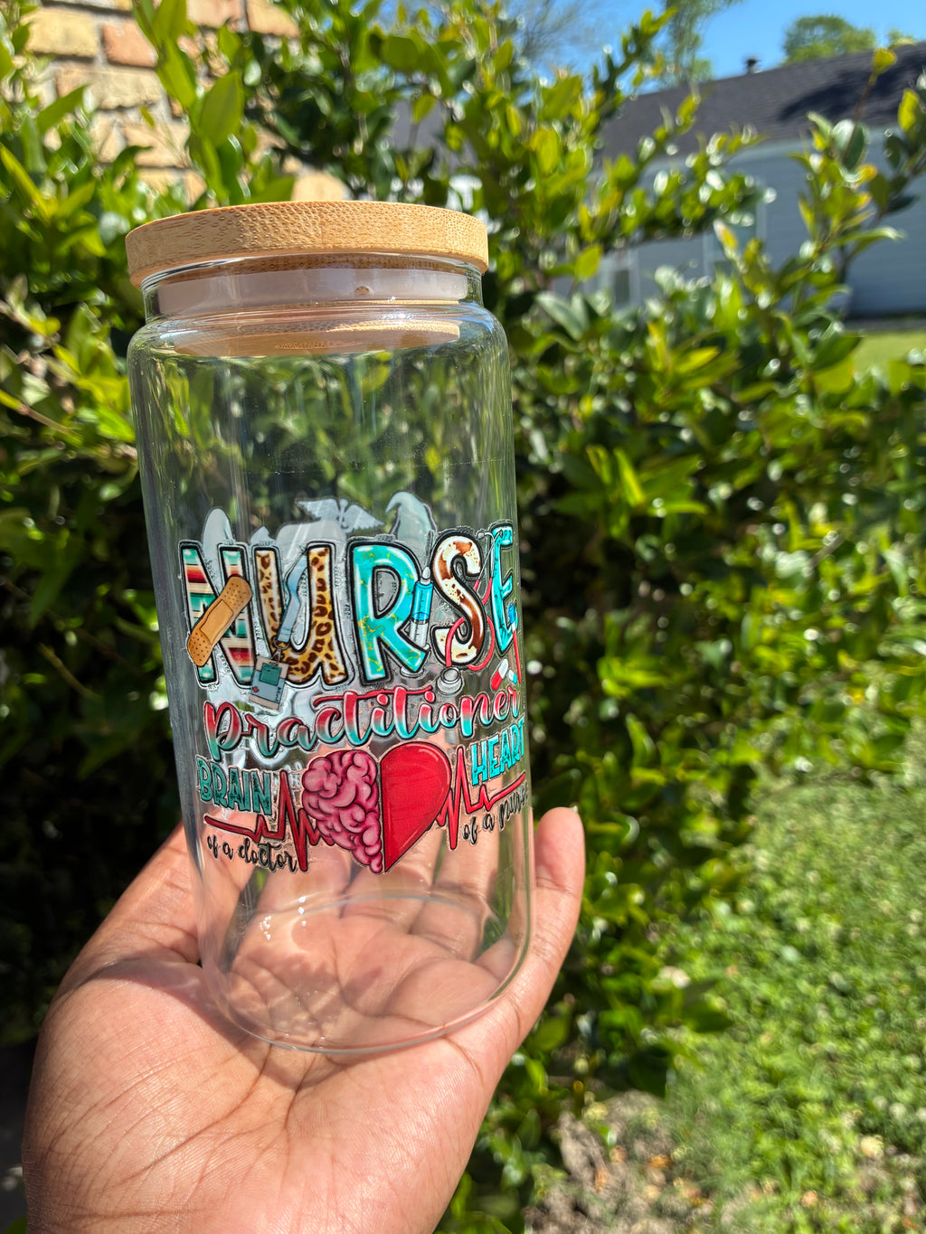 Nurse Practitioner Heart Glass Cup