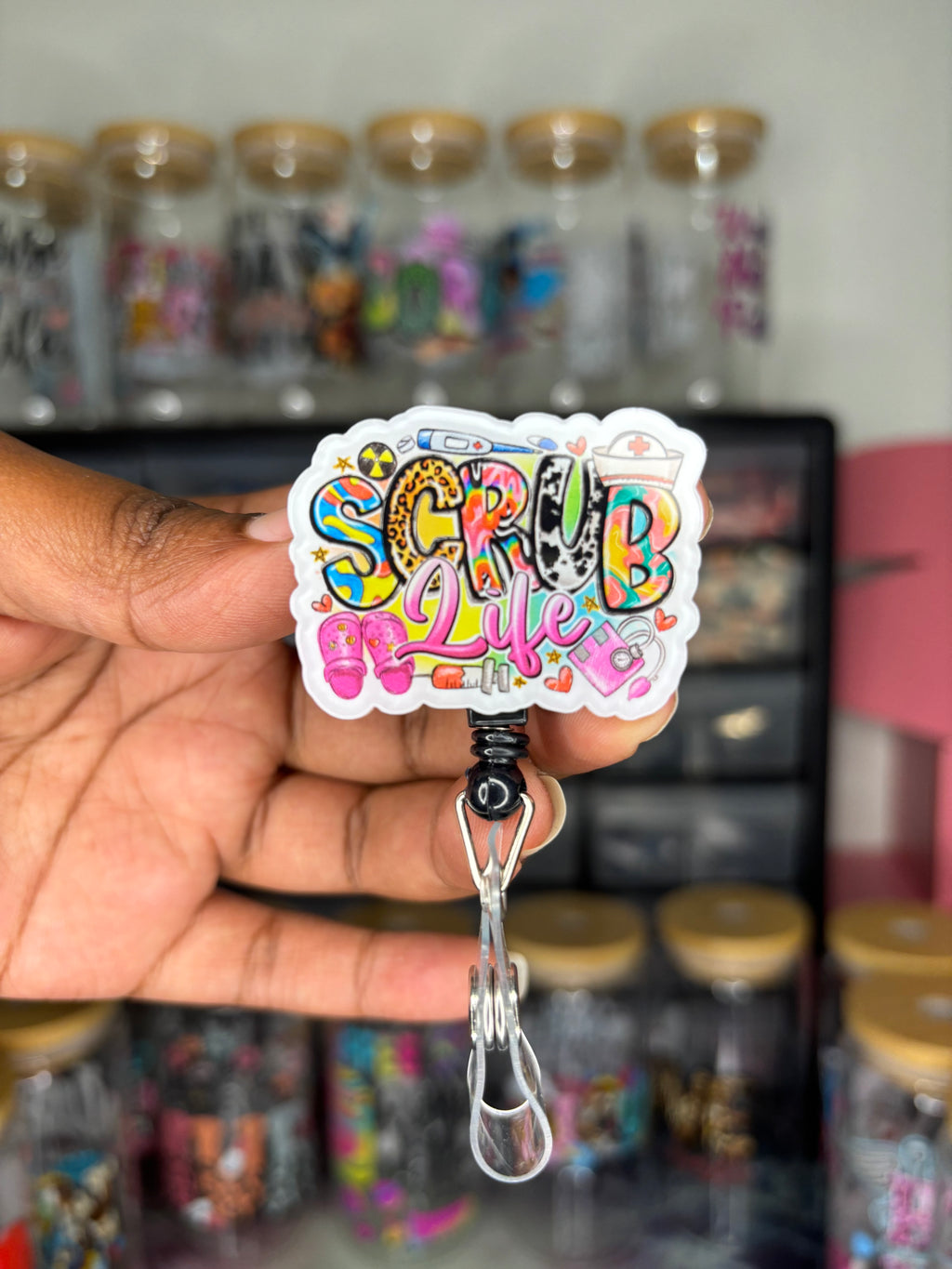 Scrub Life Color Pop Badge Reel