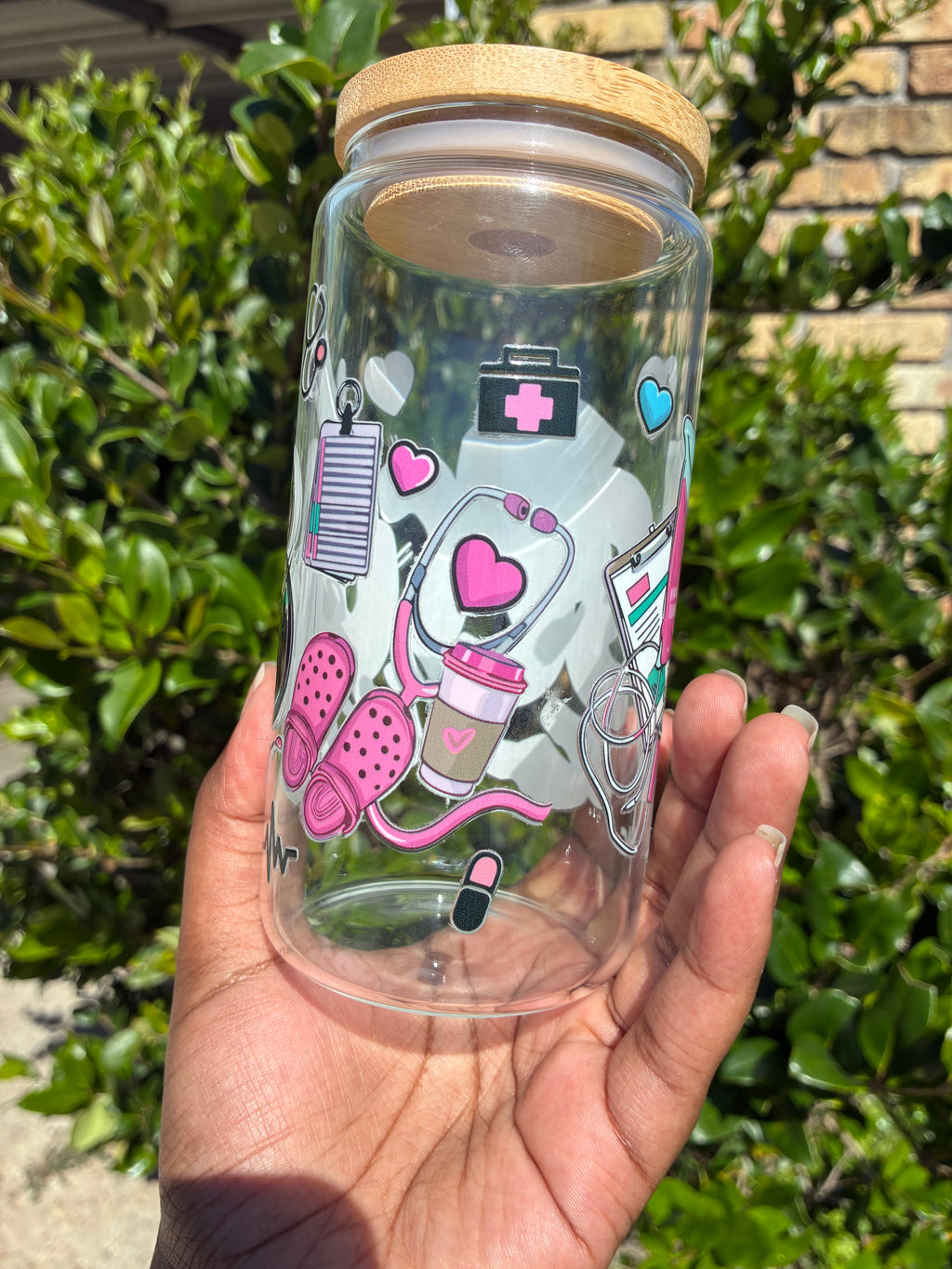 Scrub Life Glass Cup