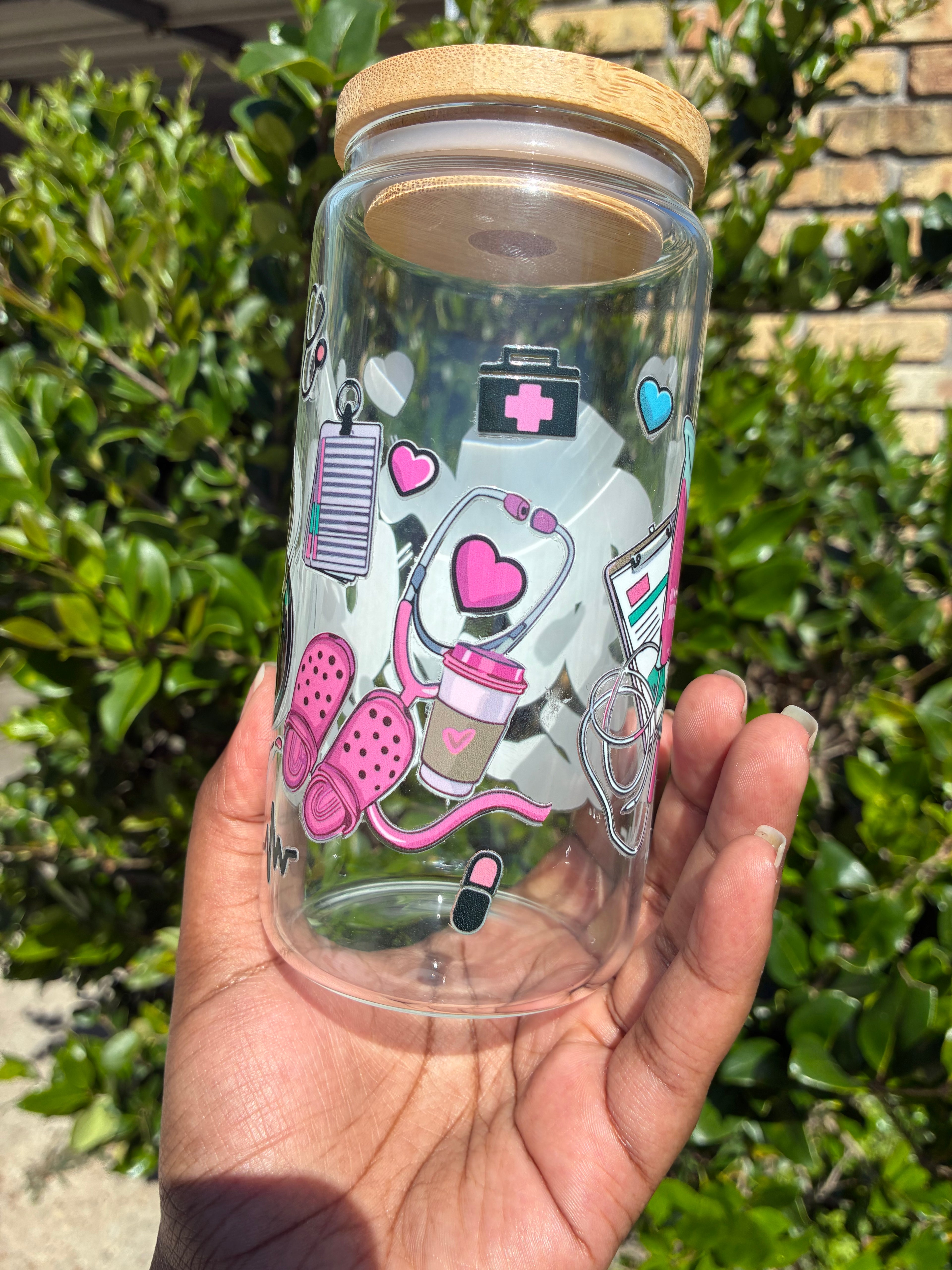 Scrub Life Glass Cup
