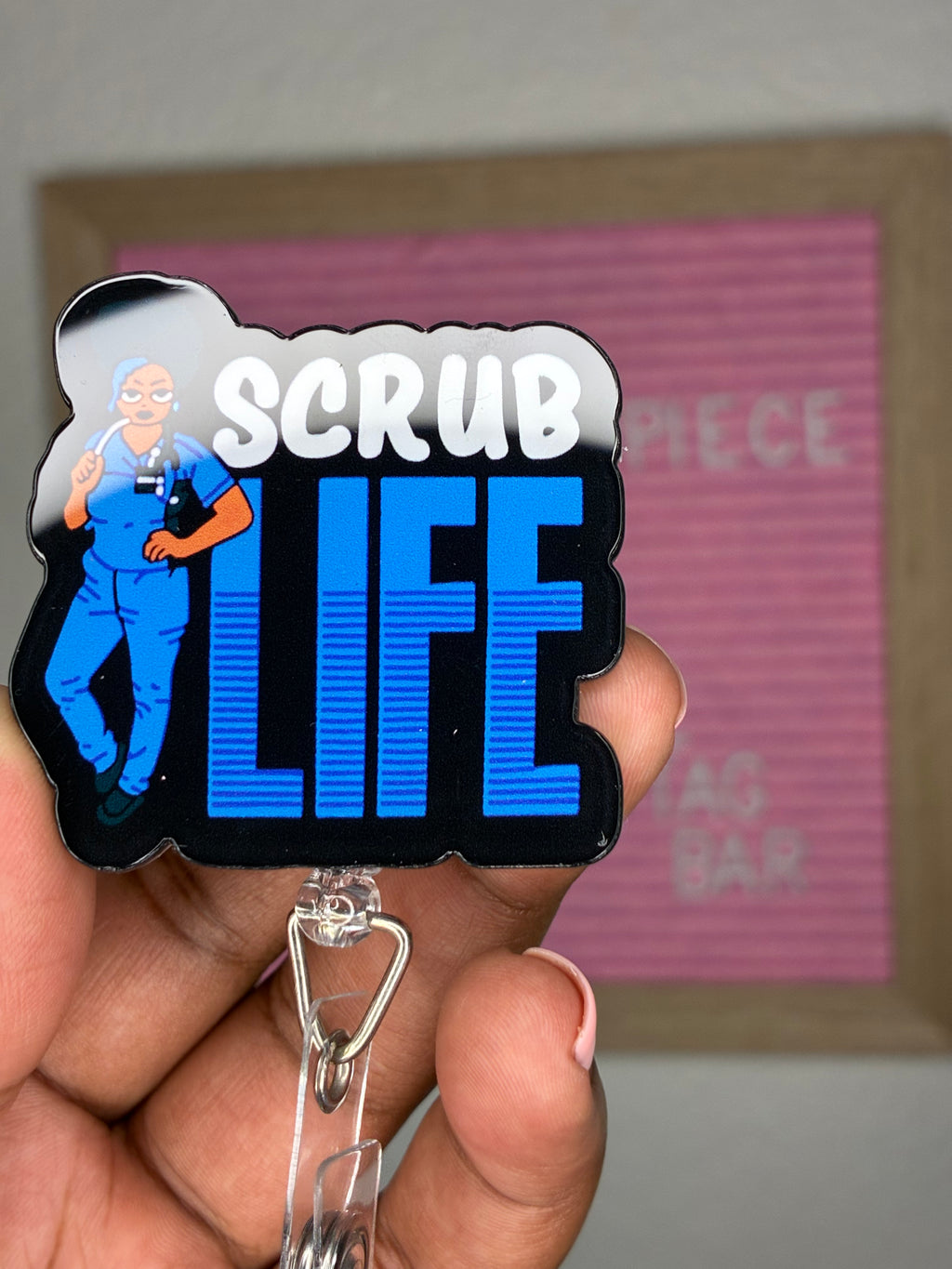 Scrub Life Energy – Statement Badge Reel