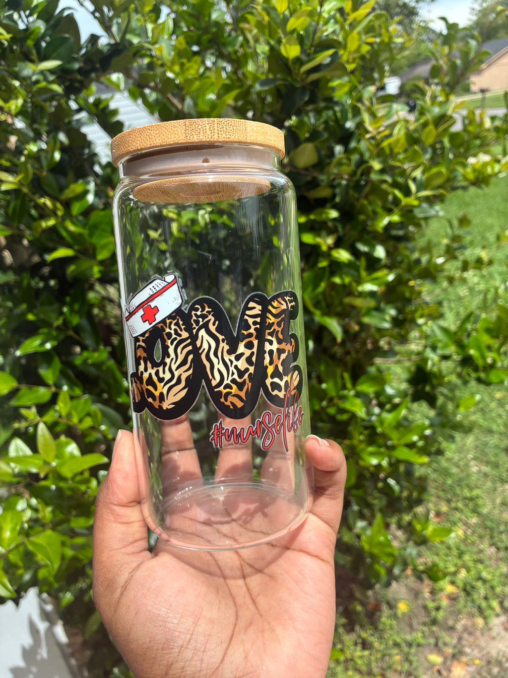 Leopard Love - Nurse Life Glass Cup