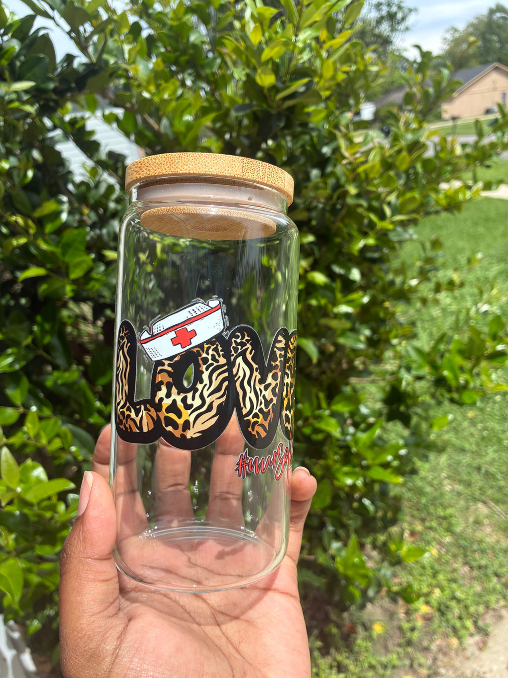 Leopard Love - Nurse Life Glass Cup