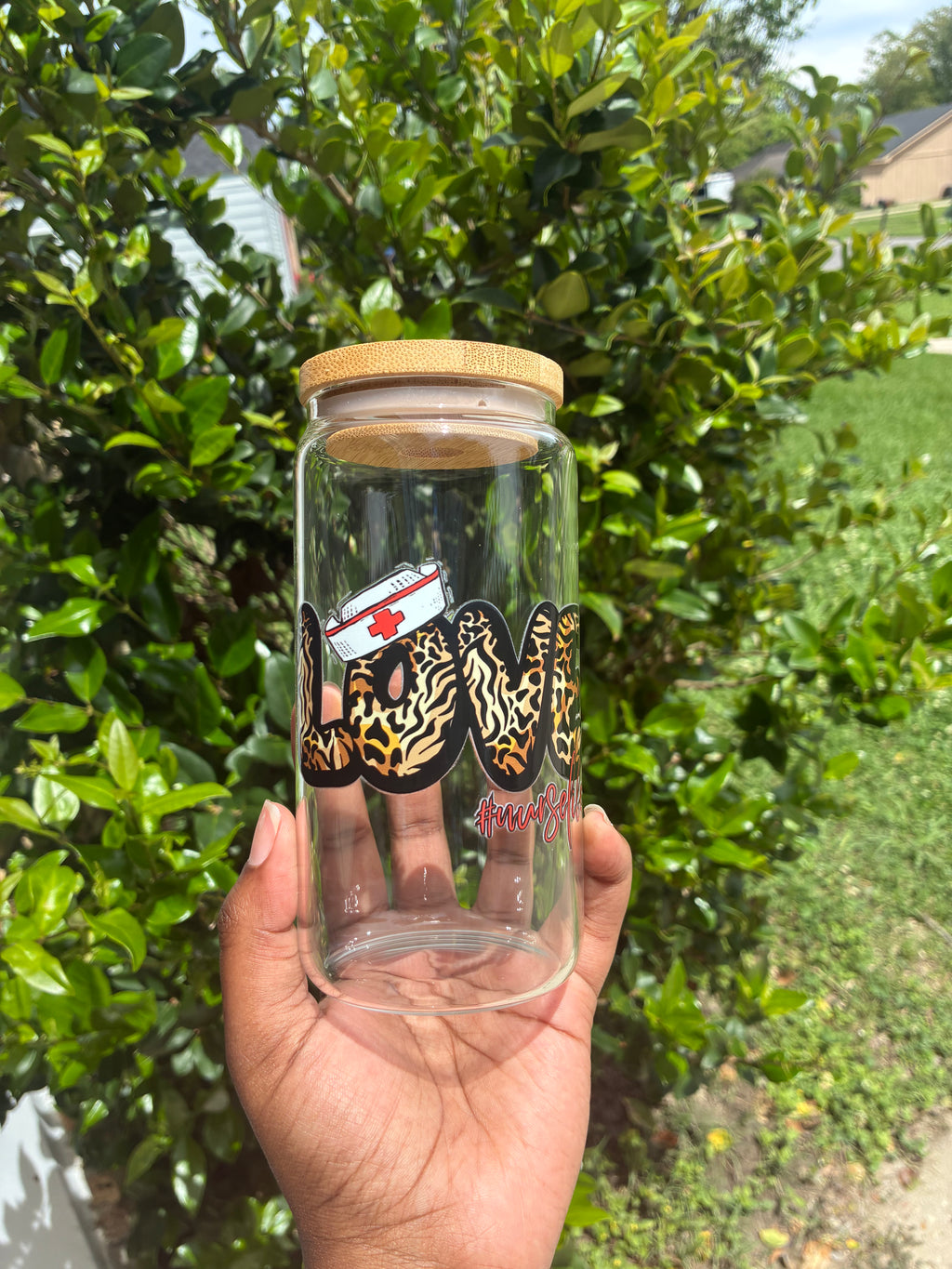 Leopard Love - Nurse Life Glass Cup