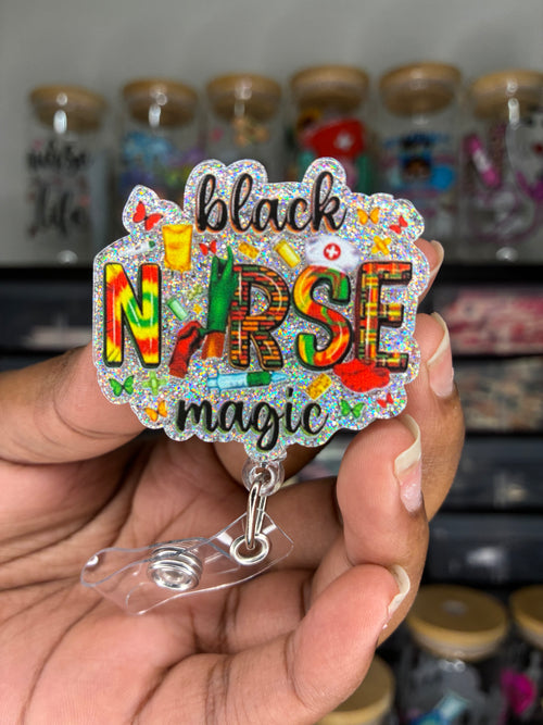 Black Nurse Magic Badge Reel