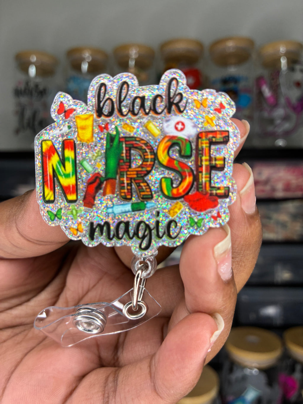 Black Nurse Magic Badge Reel