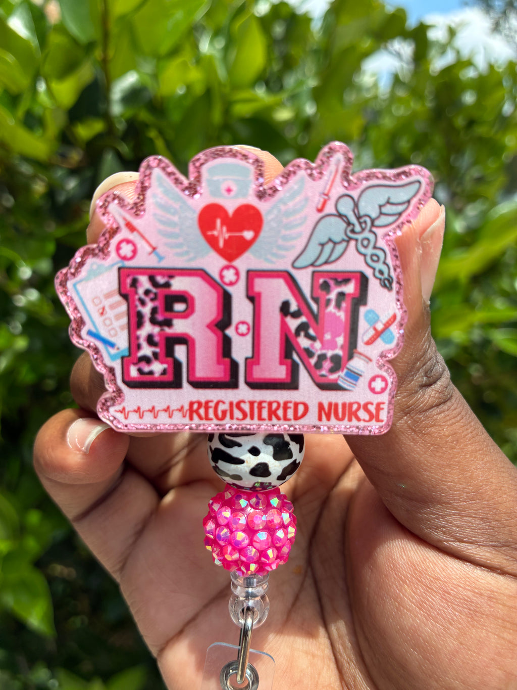 RN Luxe Beaded – Registered Nurse Badge Reel